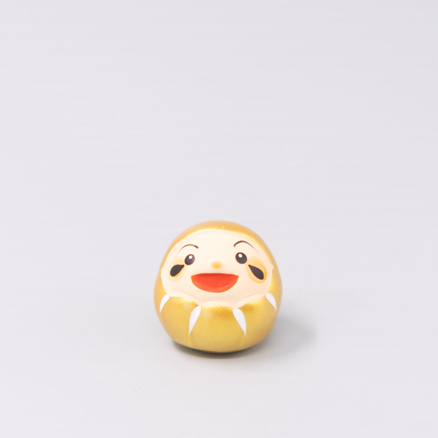 Lucky Gold Daruma Okimono Ornament Set of 15 Mini 4cm Decorations