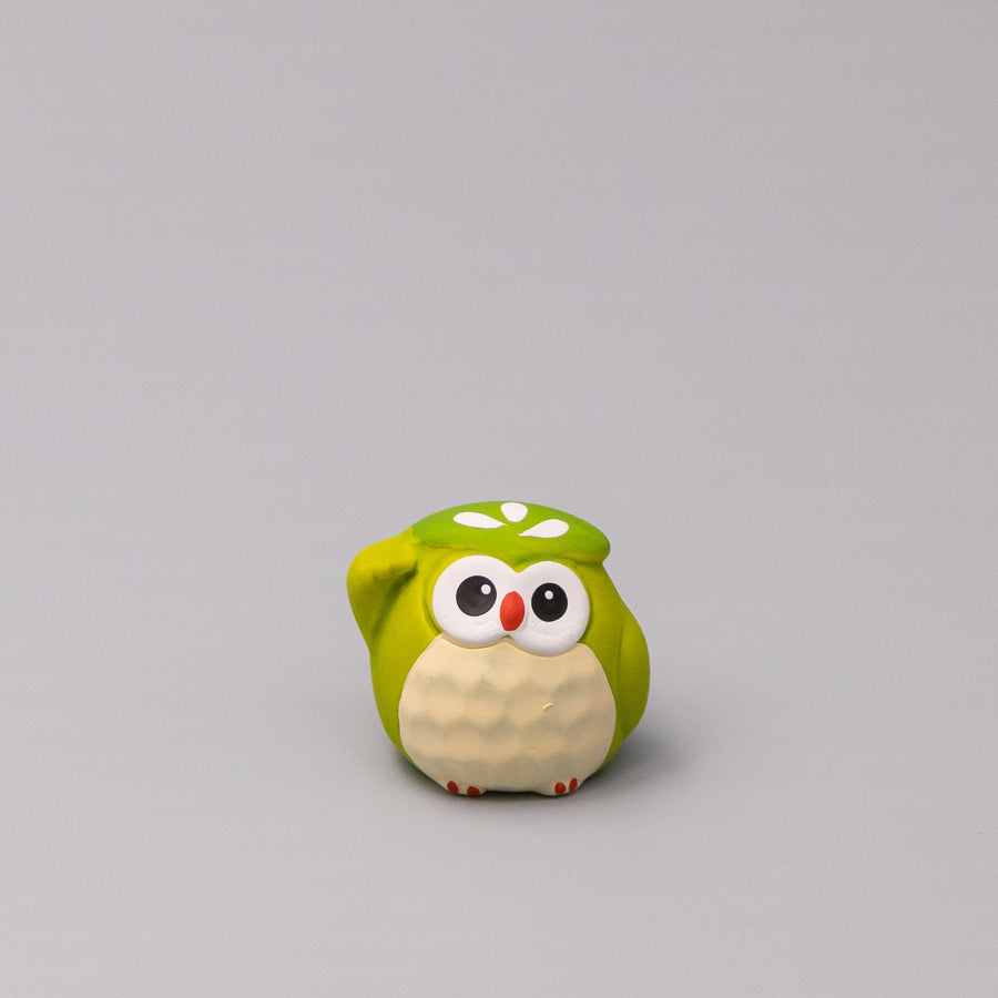 Lucky Matcha Owl Okimono Ornament Set of 15 Mini 4cm Decorations