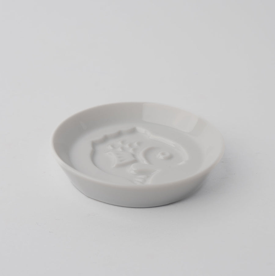 Premium 8.2cm Silhouette Fish Sauce Dish White Japanese Tableware