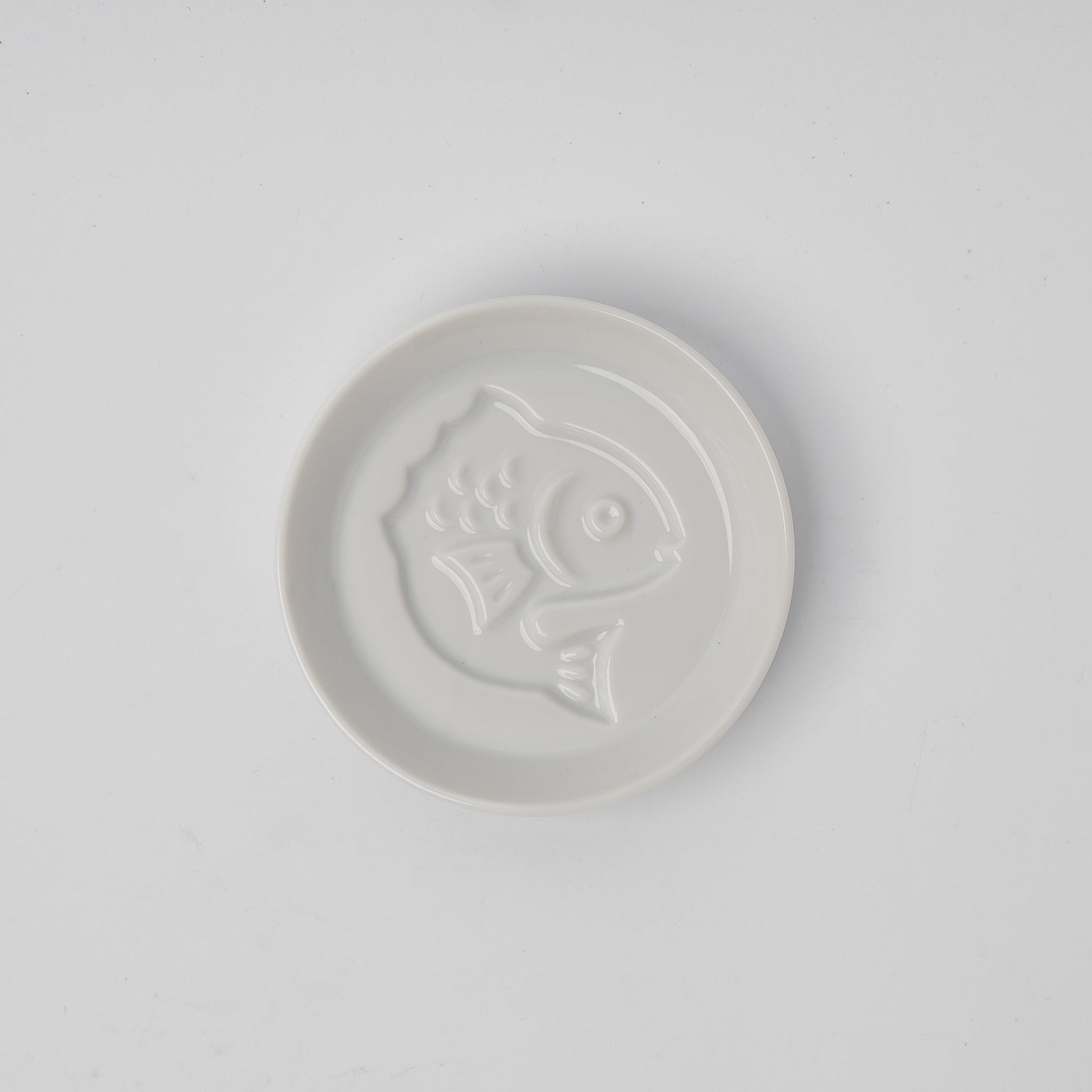 Premium 8.2cm Silhouette Fish Sauce Dish White Japanese Tableware