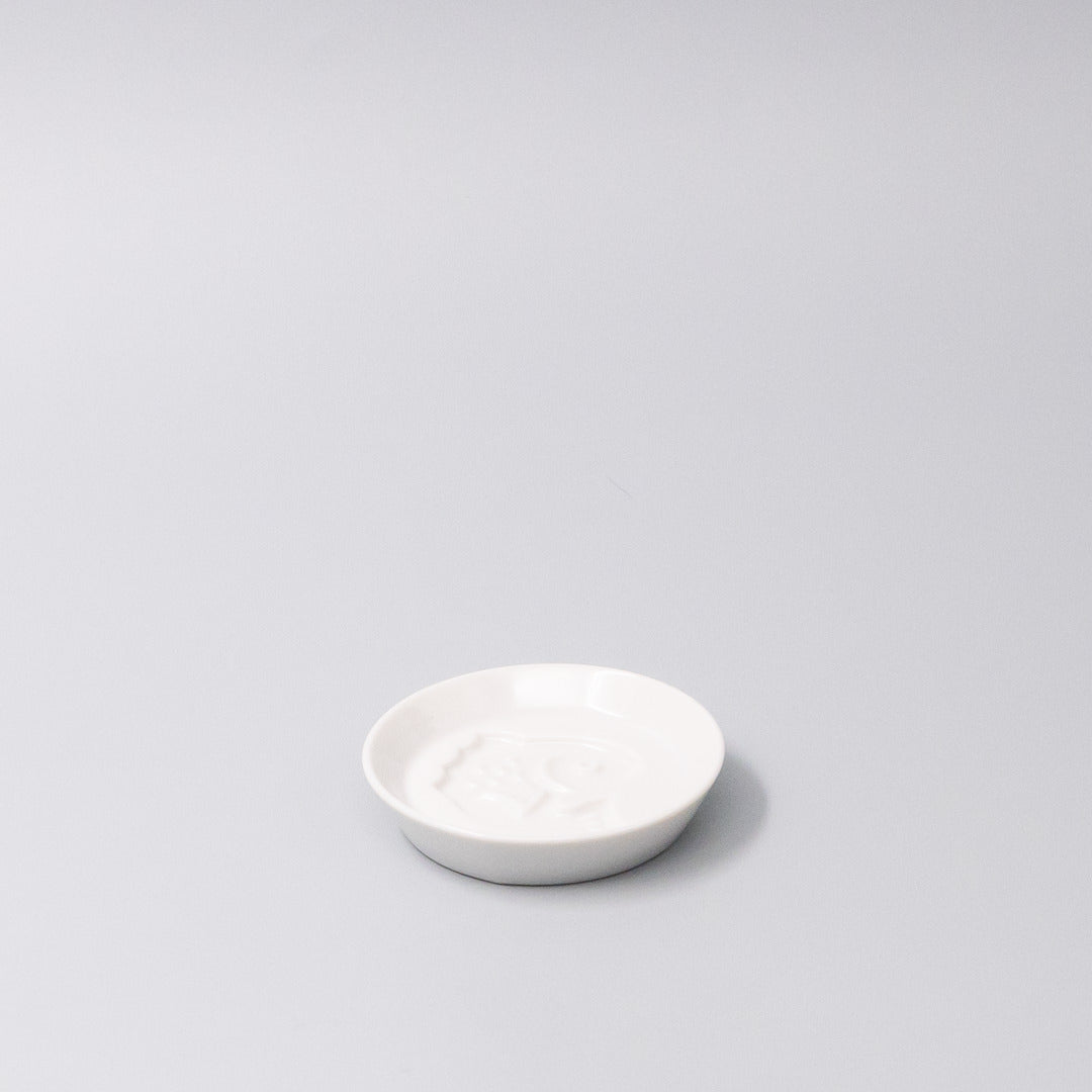 Premium 8.2cm Silhouette Fish Sauce Dish White Japanese Tableware