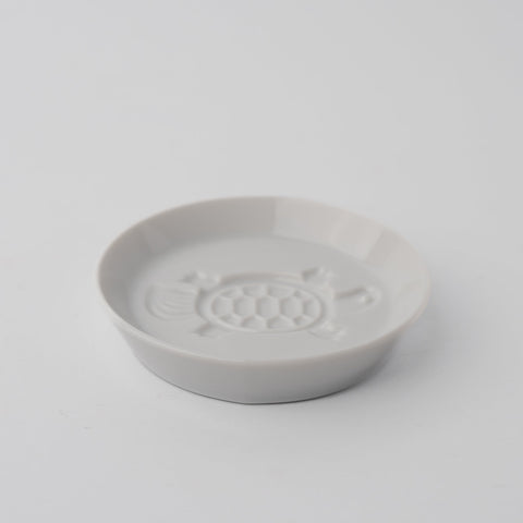 Premium 8.2cm Silhouette Tortoise Ceramic Sauce Dish Japanese Tableware