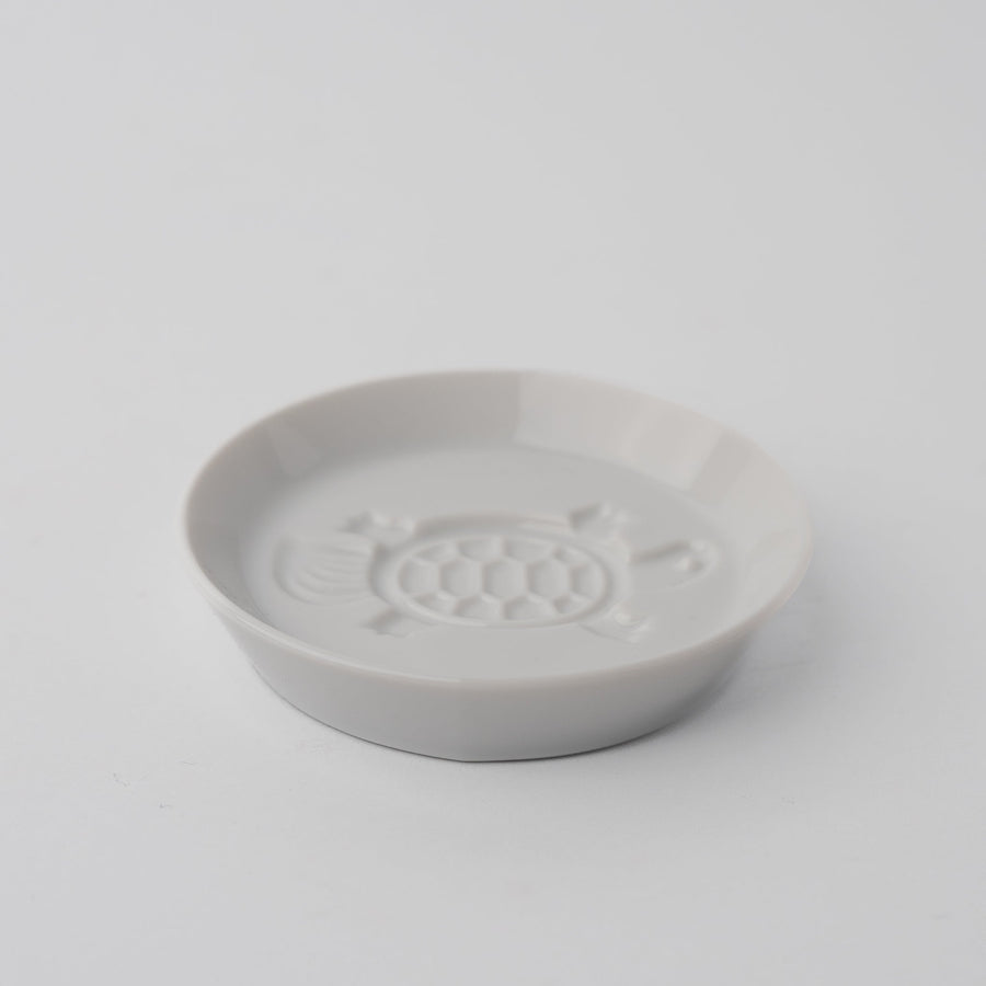 Premium 8.2cm Silhouette Tortoise Ceramic Sauce Dish Japanese Tableware