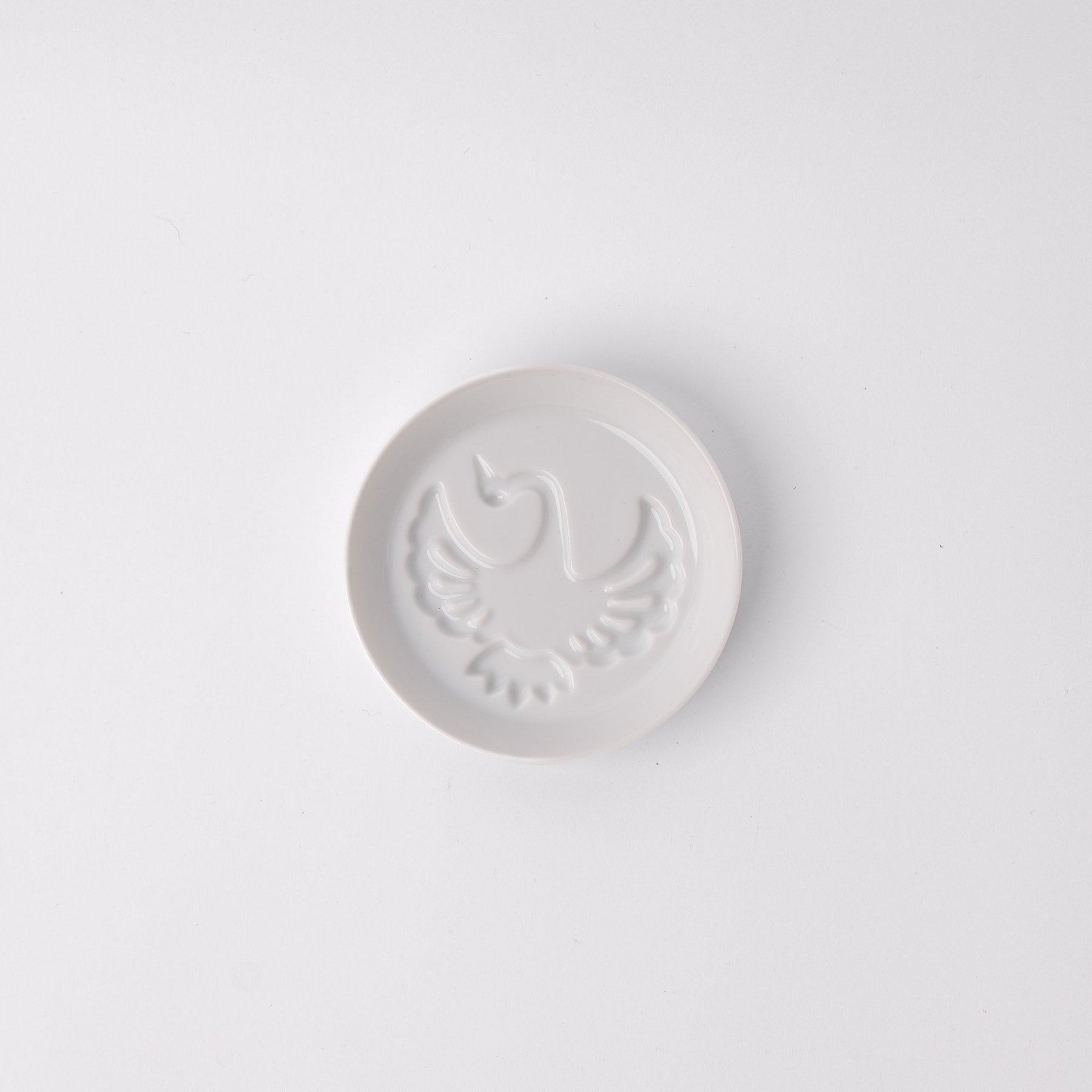 Premium 8.2cm Silhouette Crane Ceramic Sauce Dish Japanese Tableware