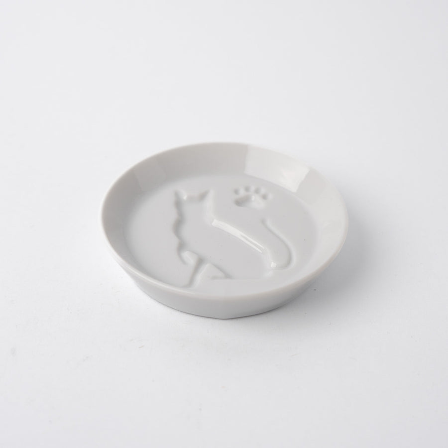 Premium Silhouette Cat Sauce Dish - 8.2cm