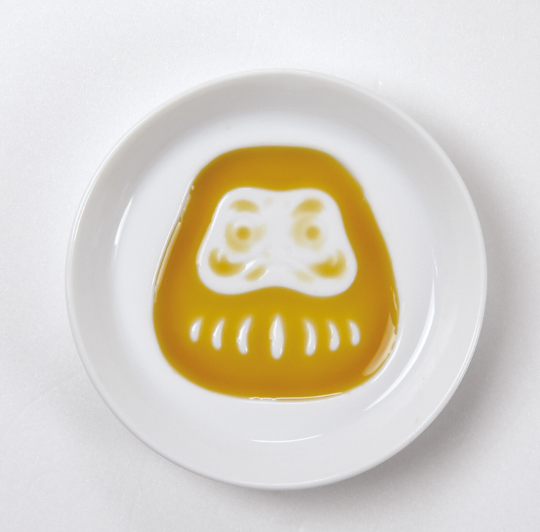 Premium 8.2cm Silhouette Daruma Ceramic Sauce Dish Japanese Tableware