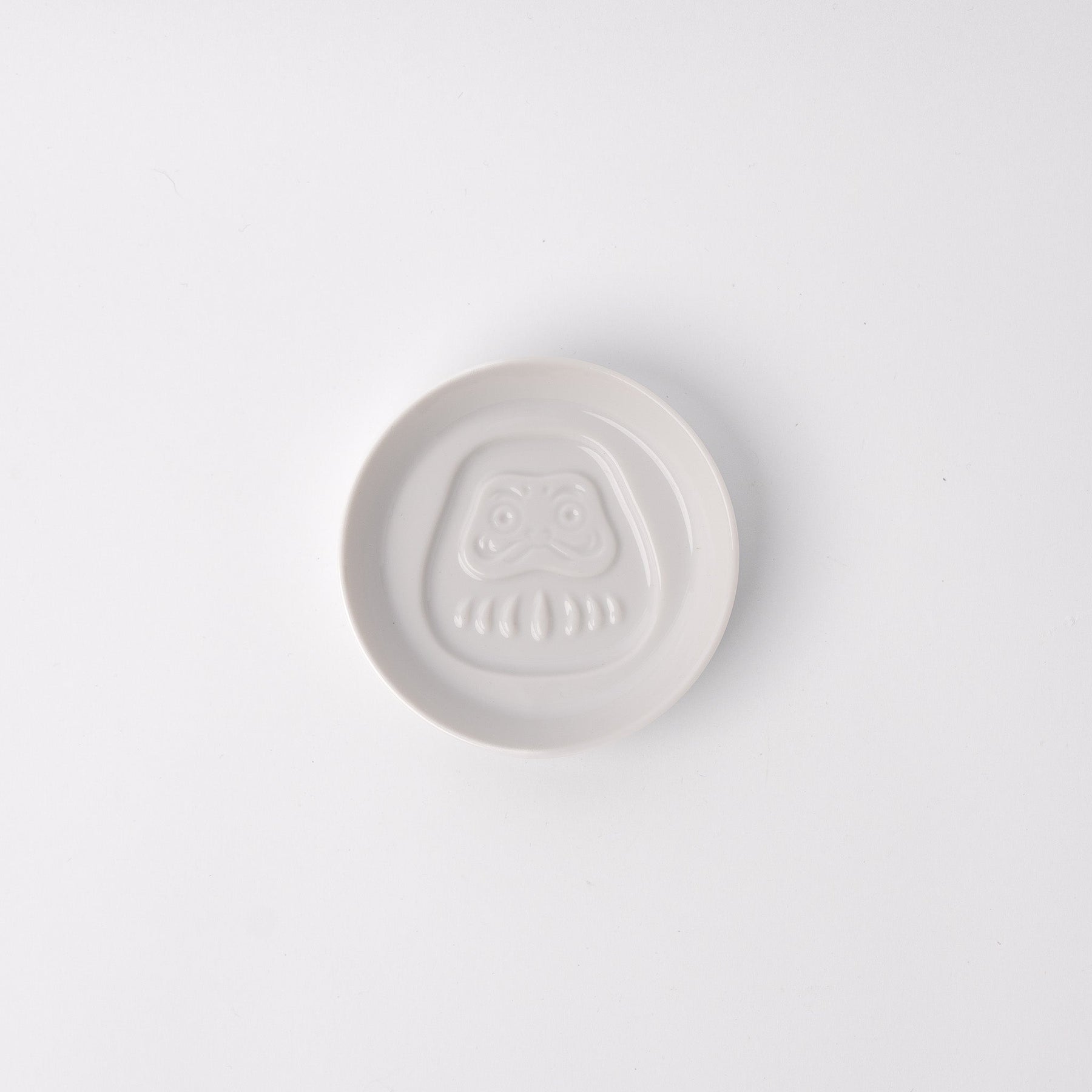 Premium 8.2cm Silhouette Daruma Ceramic Sauce Dish Japanese Tableware