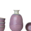 Premium Ceramic Sake Set for Four – Pink Lilac Glaze 280ml