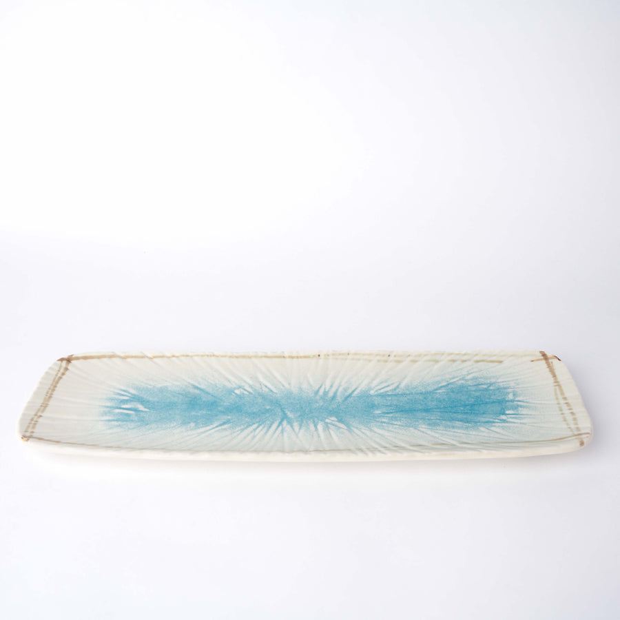 Premium 35.2cm Okinawa Glaze Ceramic Sashimi Platter Japanese Tableware