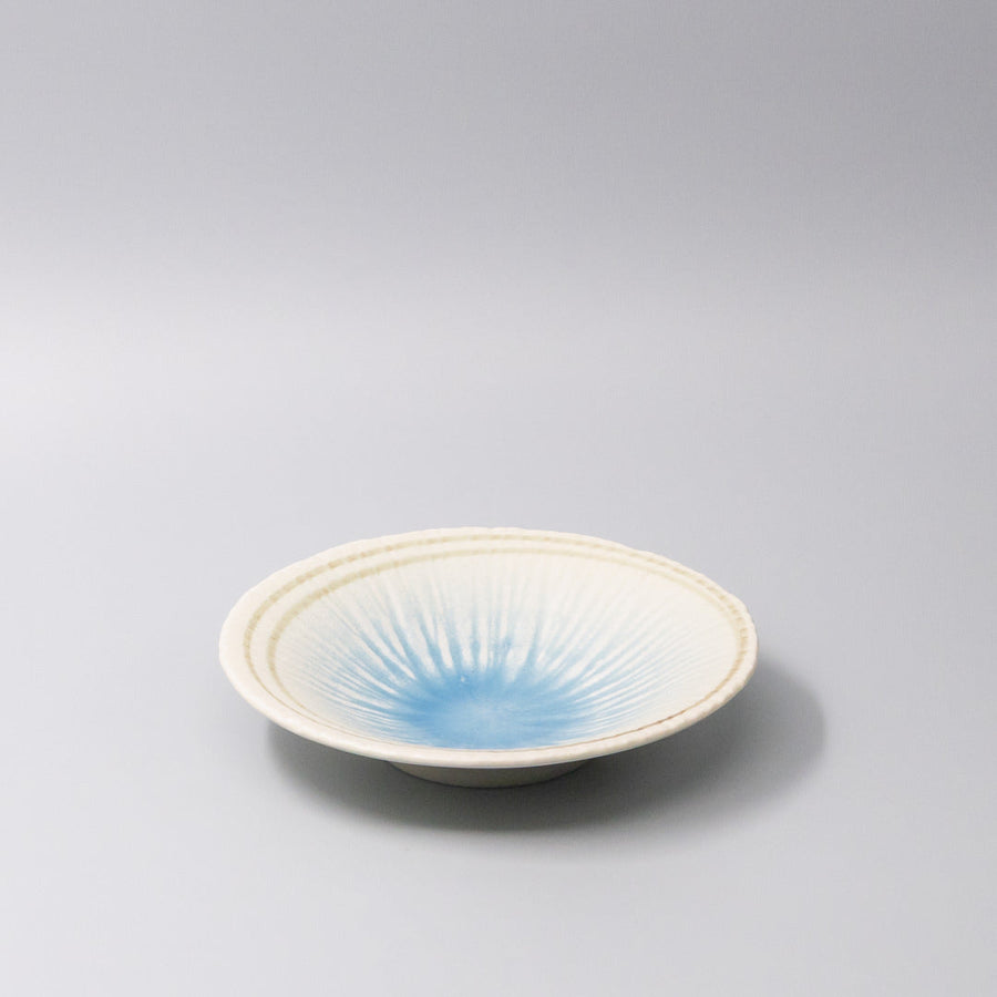 Premium Open Shallow Bowl with Okinawa Glaze - 19cm