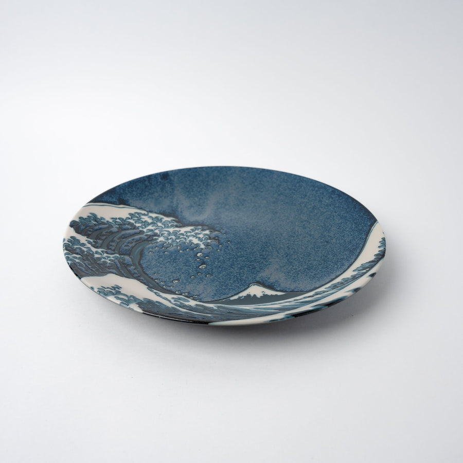 Premium Plate – Dark Blue Hokusai Great Wave Design 27.5cm