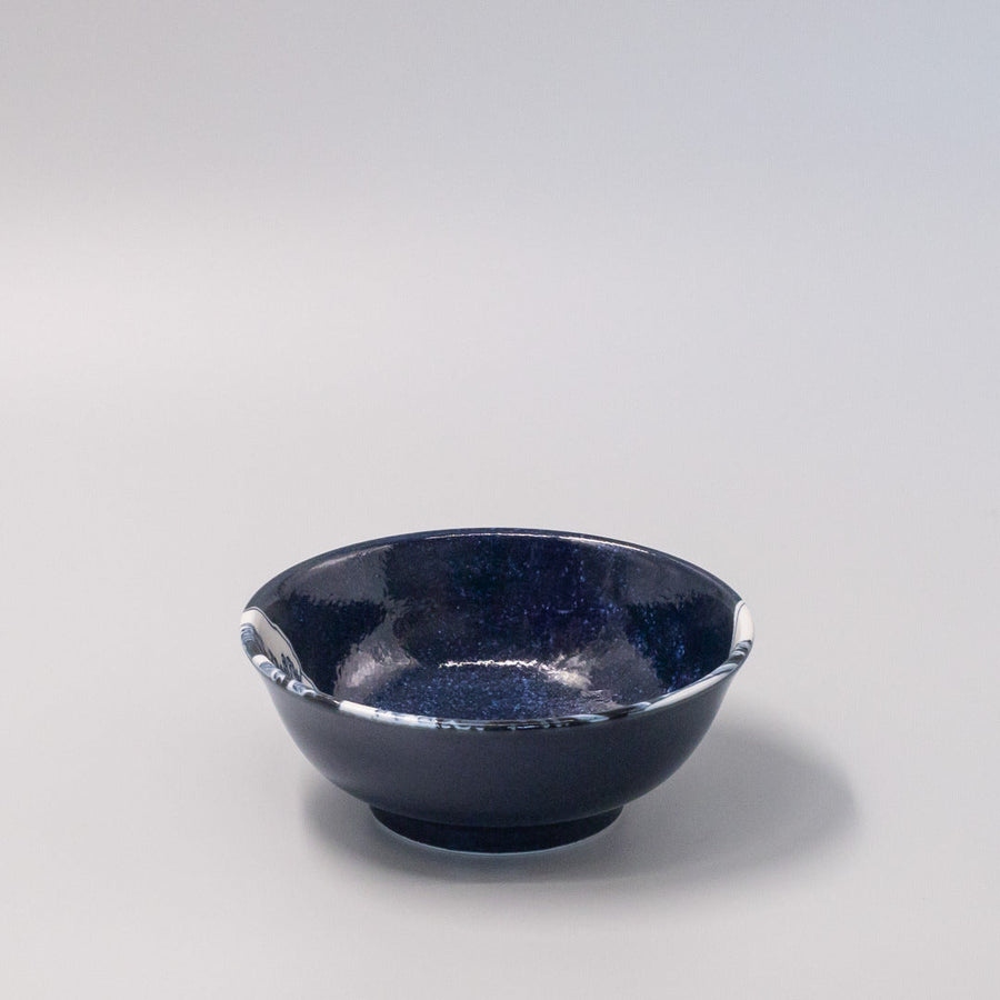 Premium Hokusai Great Wave Udon Bowl - Dark Blue, 19.5cm