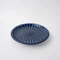 Premium 26cm Cobalt Rays Glaze Thick Edge Ceramic Plate Dishwasher Microwave Safe