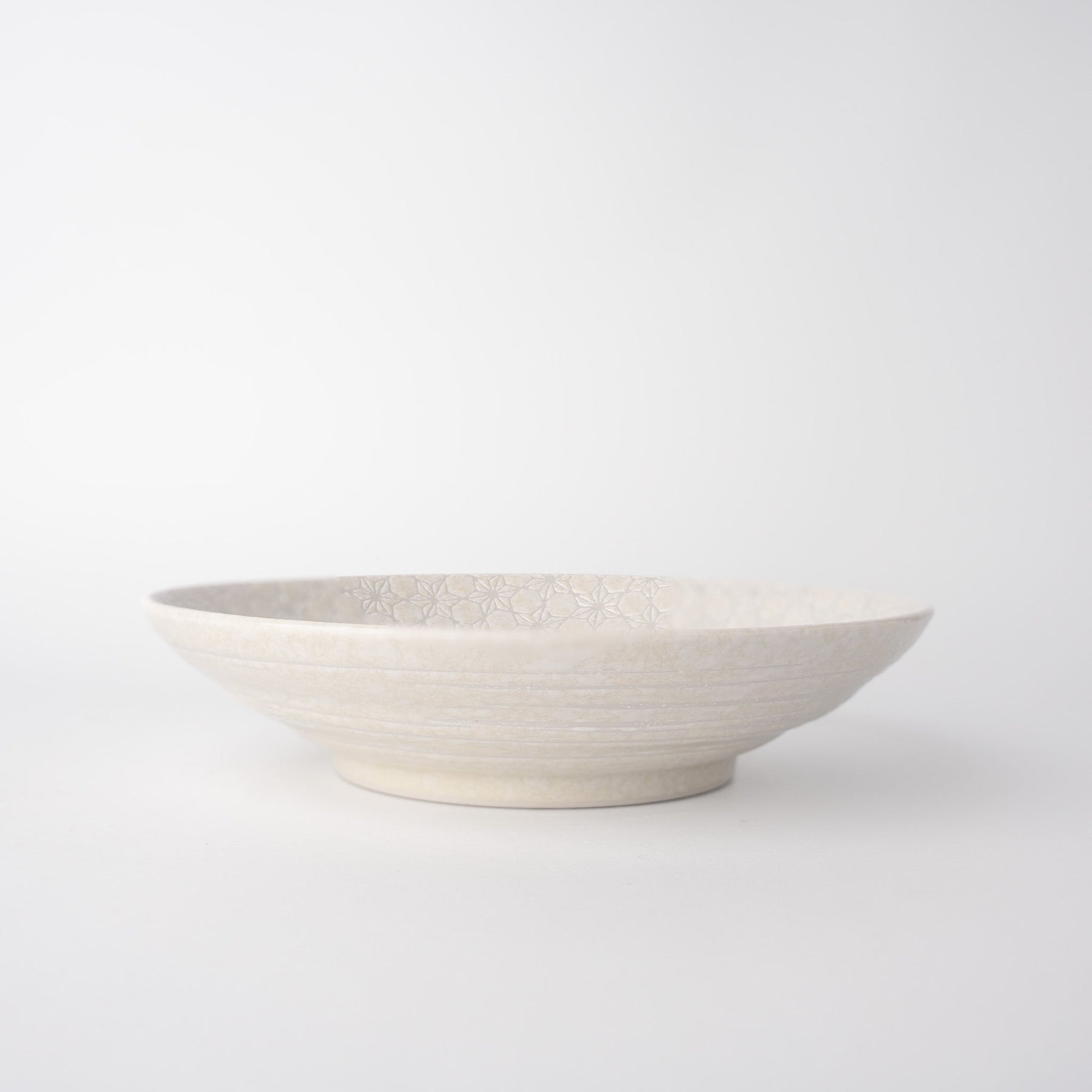 Premium 23cm White Star Glaze Flat Ceramic Pasta Bowl 500ml Dishwasher Microwave Safe