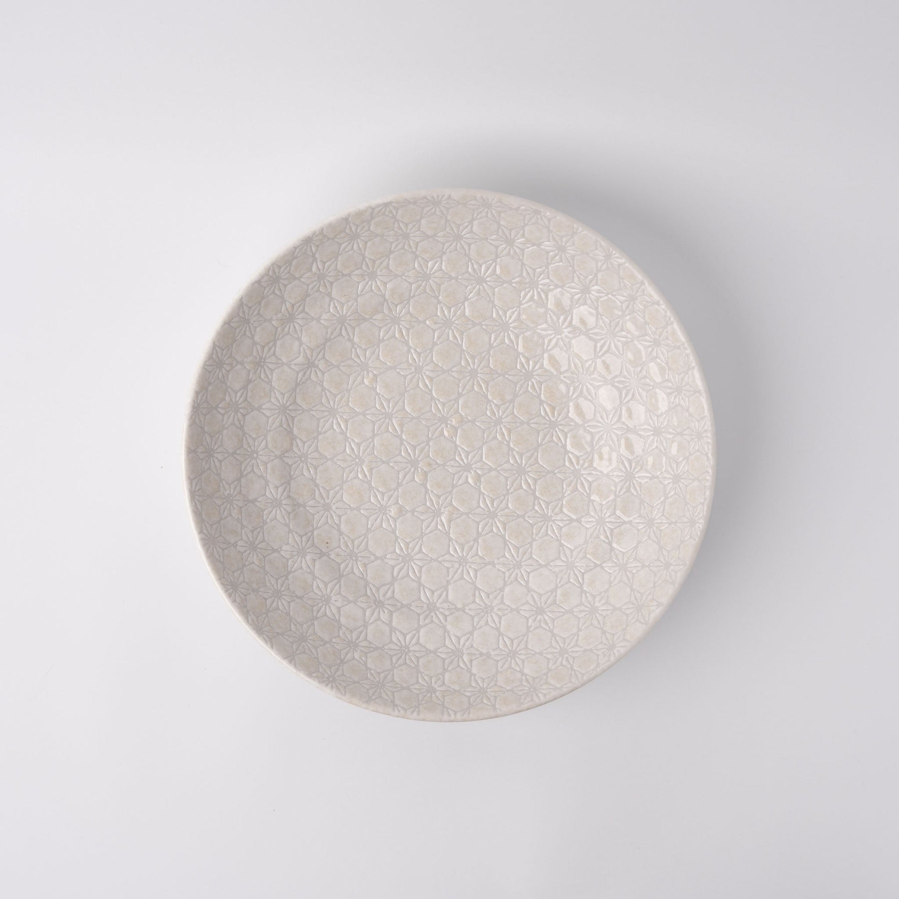 Premium 23cm White Star Glaze Flat Ceramic Pasta Bowl 500ml Dishwasher Microwave Safe