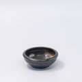 Premium Ceramic Gold Brush Bowl – Black Wabi Sabi Glaze 12cm