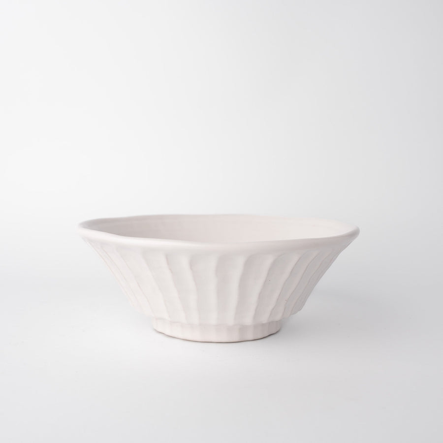 Premium Bowl – White Shinogi White Wash Glaze 21cm