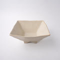 Premium Square Fluted Bowl – Cream Oatmeal Glaze 21 x 21cm