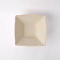 Premium Square Fluted Bowl – Cream Oatmeal Glaze 21 x 21cm