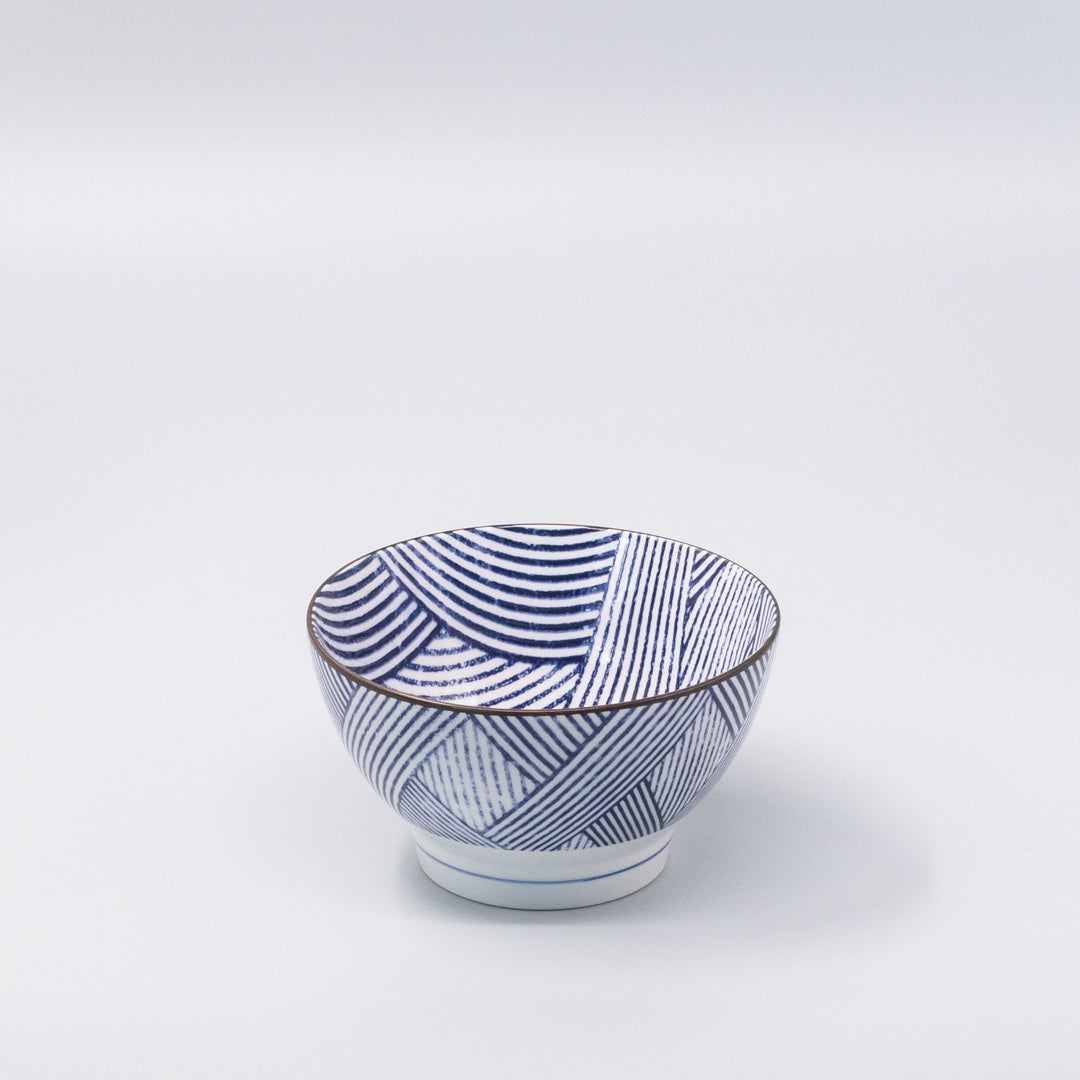Premium Bowl with Thatched Navy Design - 16cm