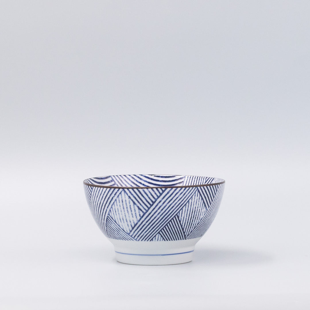 Premium Bowl with Thatched Navy Design - 16cm