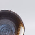 Premium Deep Bowl – Light Brown Black Ridged Glaze 18cm