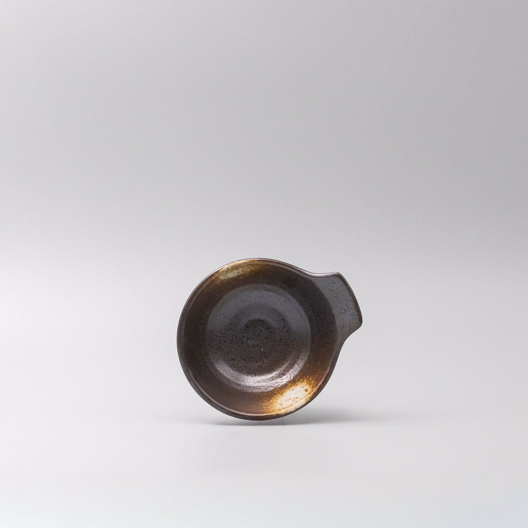Premium 12cm Bronze Glaze Ceramic Bowl with Handle 160ml Dishwasher Microwave Safe