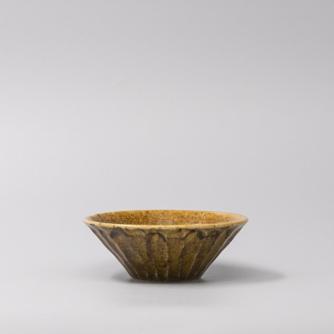 Premium 12.6cm Shinogi Caramel Glaze Ceramic Bowl 230ml Dishwasher Microwave Safe