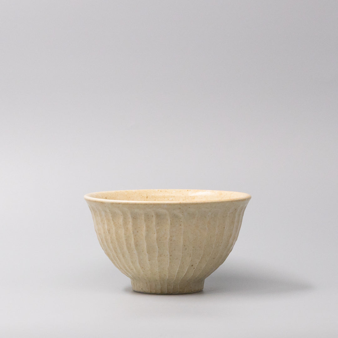 Premium Bowl – Beige Shinogi Oatmeal Glaze 15.5cm