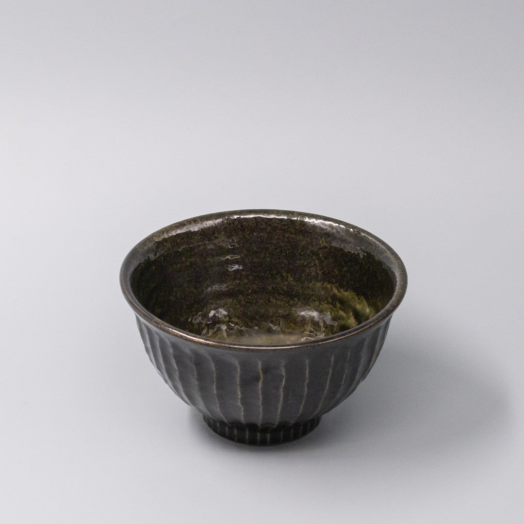 Shinogi Moss Black Glaze 15.5cm Bowl Dishwasher Microwave Safe