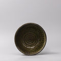 Shinogi Moss Black Glaze 18cm Bowl Dark Green Japanese Noodle Bowl