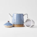 Premium Ceramic Teapot – Blue Wave Design 400ml