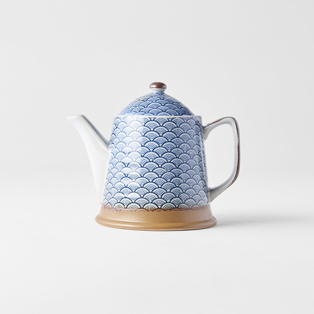 Premium Ceramic Teapot – Blue Wave Design 400ml