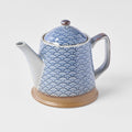 Premium Ceramic Teapot – Blue Wave Design 400ml