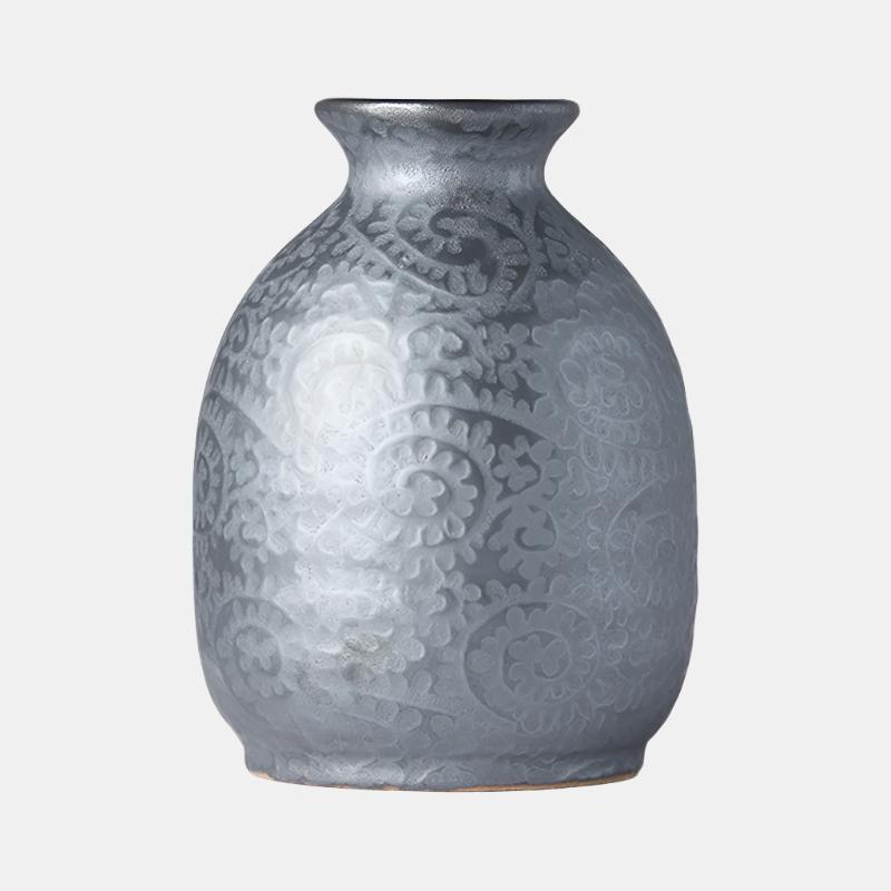 Premium 300ml Black Scroll Glaze Ceramic Sake Jug Dishwasher Safe