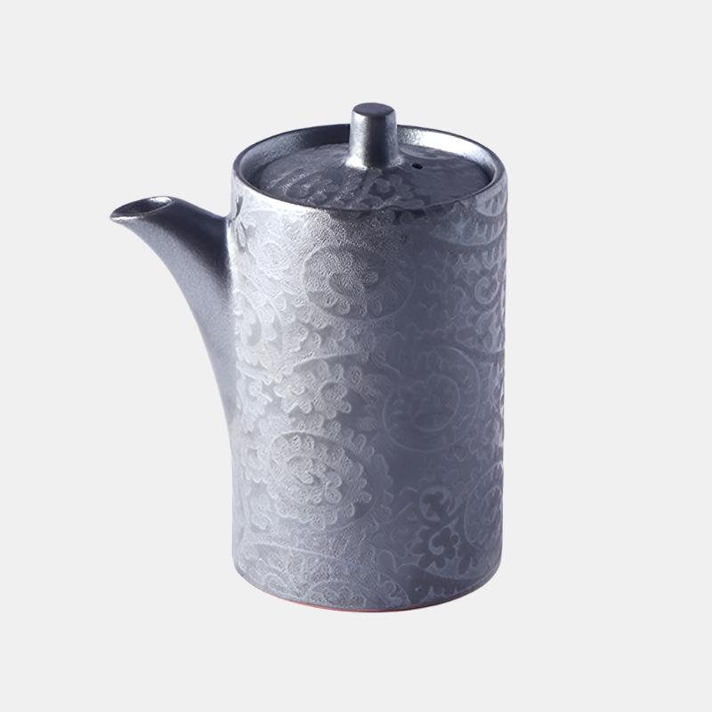 Premium 125ml Black Scroll Glaze Ceramic Soy Pot Dishwasher Microwave Safe