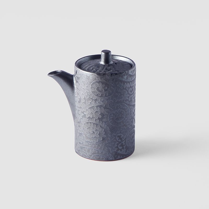 Premium 125ml Black Scroll Glaze Ceramic Soy Pot Dishwasher Microwave Safe