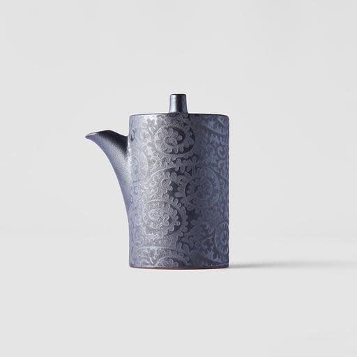 Premium 125ml Black Scroll Glaze Ceramic Soy Pot Dishwasher Microwave Safe