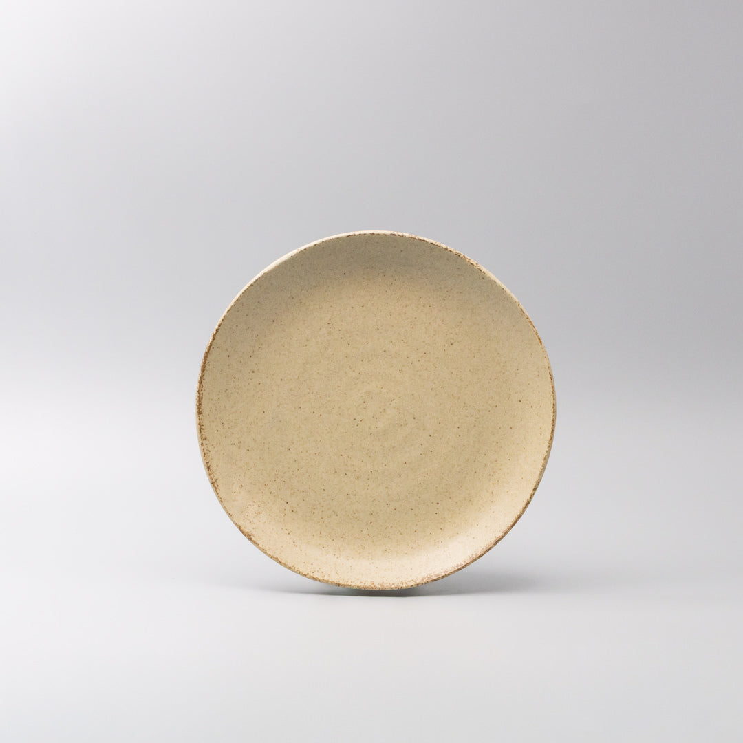 Premium 24cm Sand Fade Glaze Organic Ceramic Dinner Plate Dishwasher Microwave Safe
