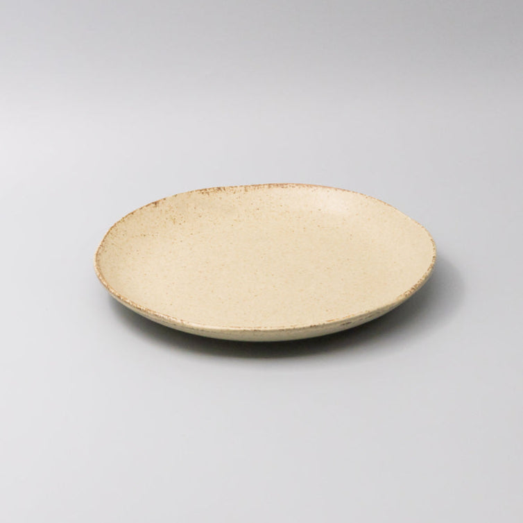 Premium 24cm Sand Fade Glaze Organic Ceramic Dinner Plate Dishwasher Microwave Safe