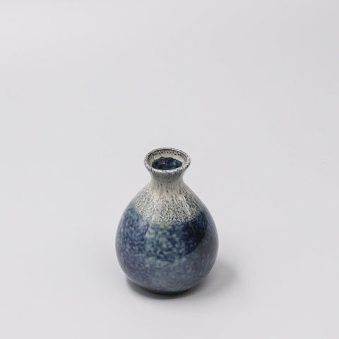 Premium Sake Jug – Dark Blue Denim Drip Glaze 180ml