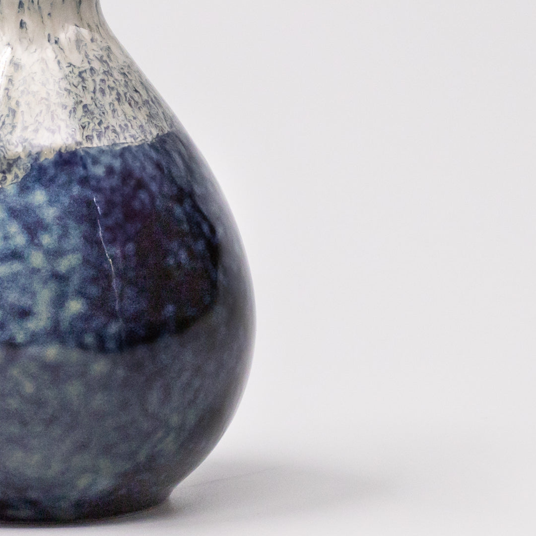 Premium Sake Jug – Dark Blue Denim Drip Glaze 180ml