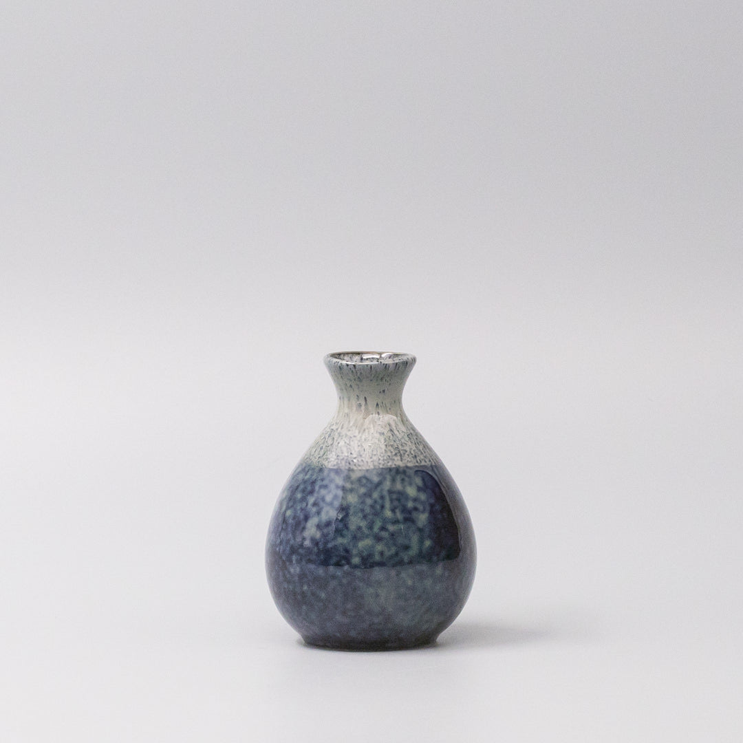 Premium Sake Jug – Dark Blue Denim Drip Glaze 180ml
