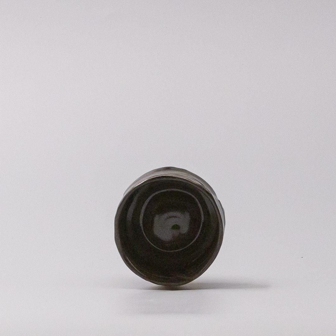 Moss Black Glaze Ceramic Sake Cup Dark Green Japanese Tableware Dishwasher Safe