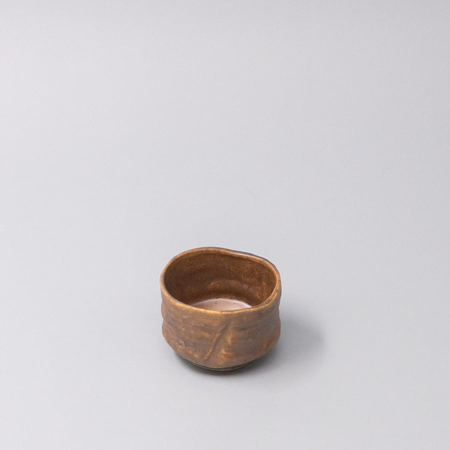 Ochre Glaze Ceramic Sake Cup Brown Japanese Tableware Dishwasher Microwave Safe