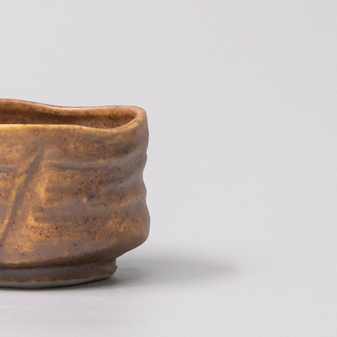 Ochre Glaze Ceramic Sake Cup Brown Japanese Tableware Dishwasher Microwave Safe