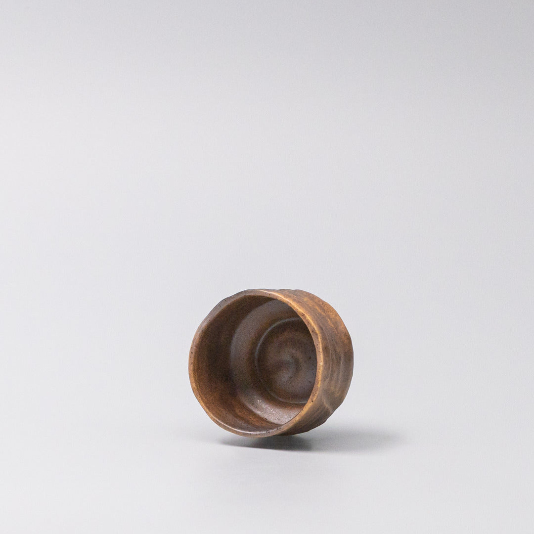 Ochre Glaze Ceramic Sake Cup Brown Japanese Tableware Dishwasher Microwave Safe