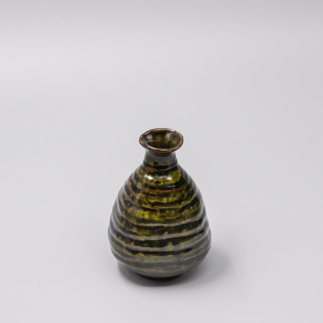 Sage Brown Glaze 350ml Ceramic Sake Jug Green Japanese Pourer Dishwasher Microwave Safe