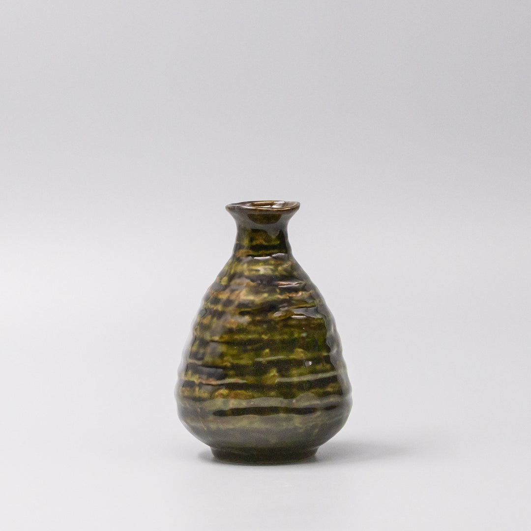 Sage Brown Glaze 350ml Ceramic Sake Jug Green Japanese Pourer Dishwasher Microwave Safe