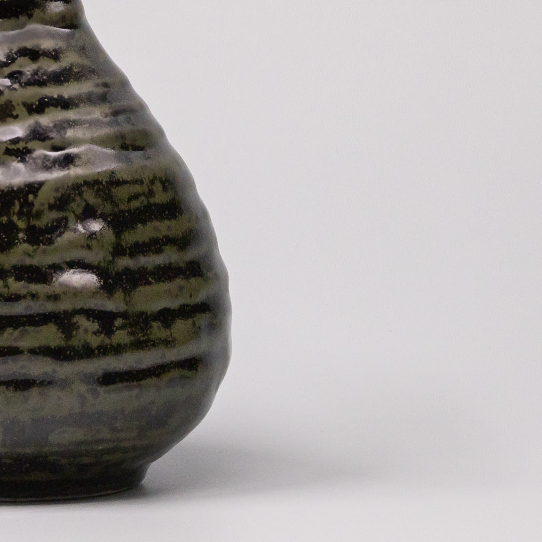 Premium 350ml Moss Black Glaze Ceramic Sake Jug Japanese Serving Pourer